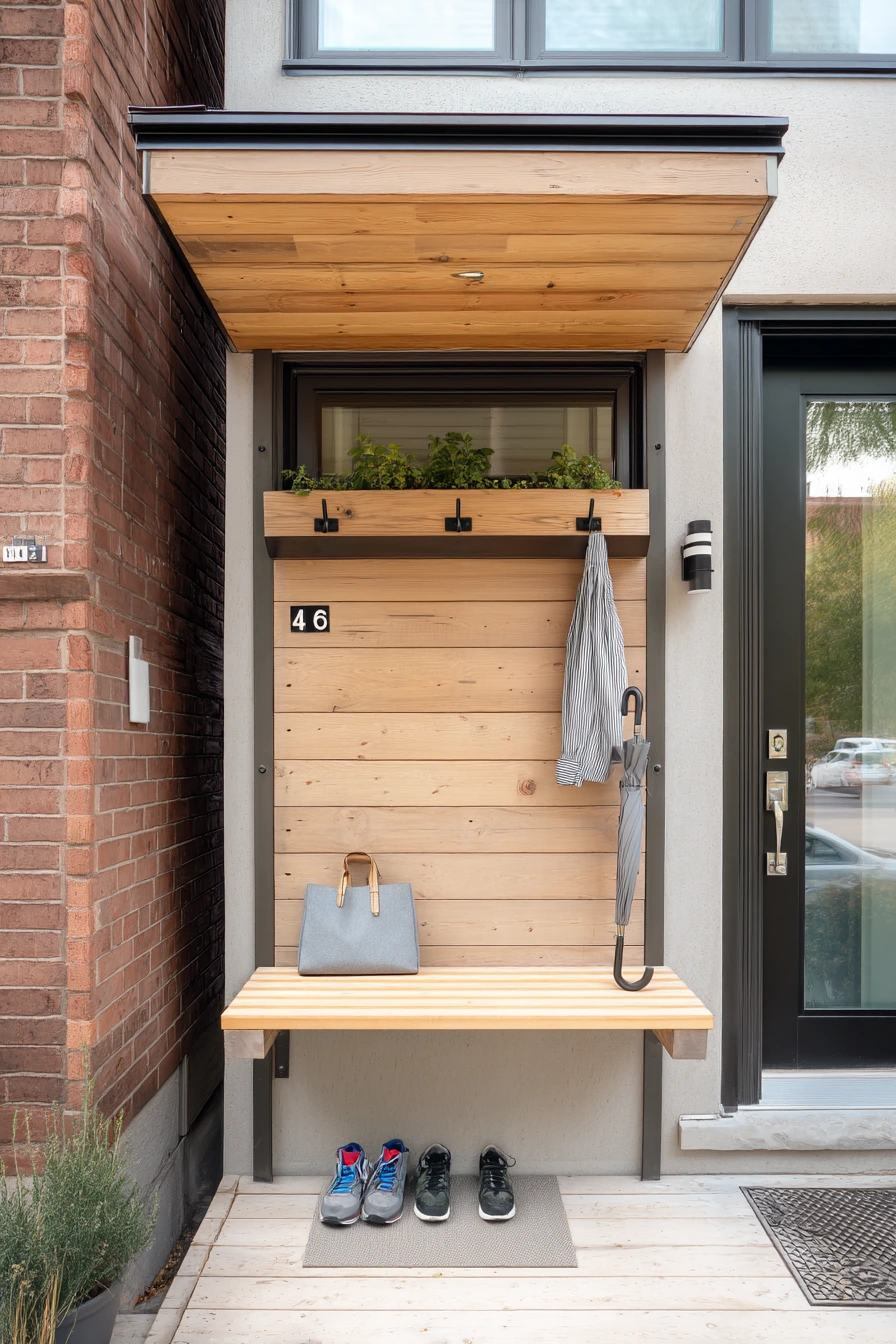 Small Front Porch Roof for a Narrow Entry