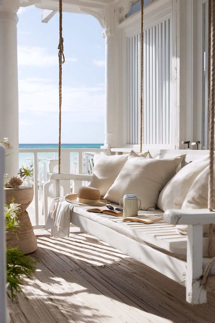 Coastal Porch Swing with Salt Air Ease