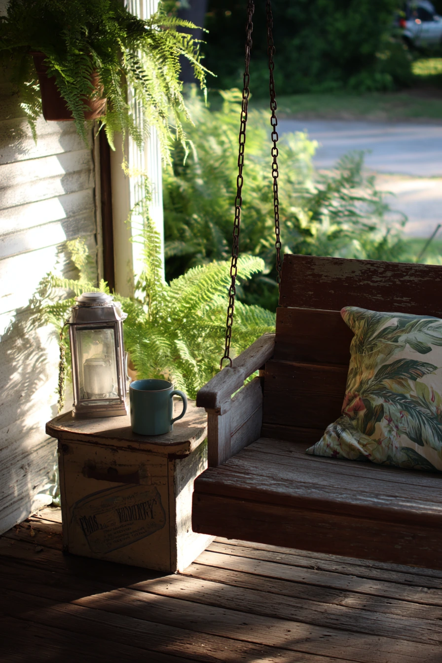 Budget Porch Swing with Thrifted Charm
