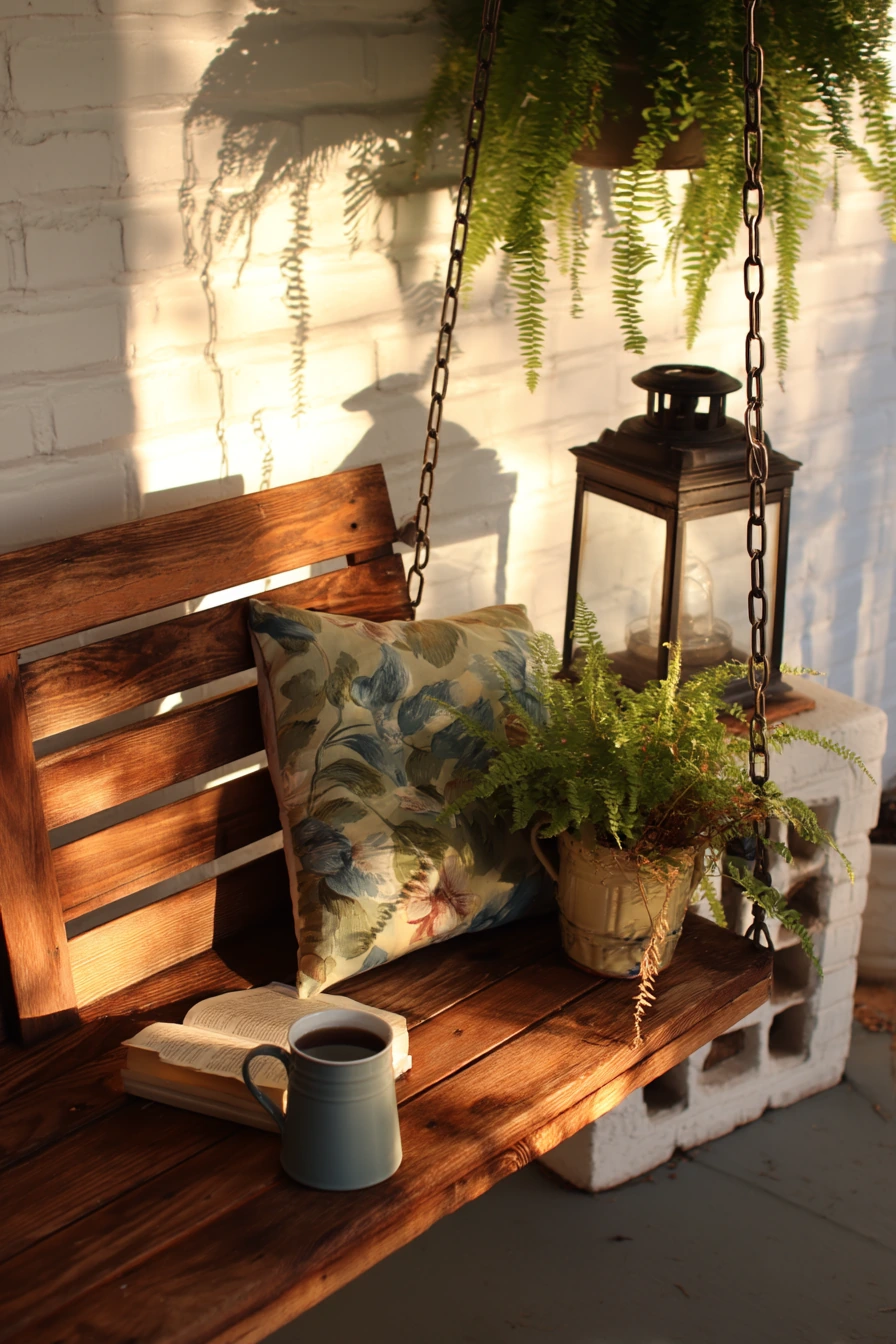 Budget Porch Swing with Thrifted Charm