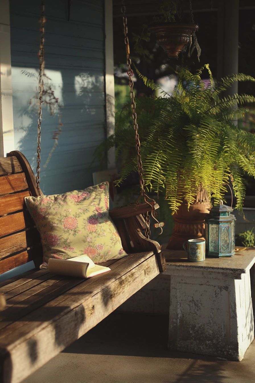 Budget Porch Swing with Thrifted Charm
