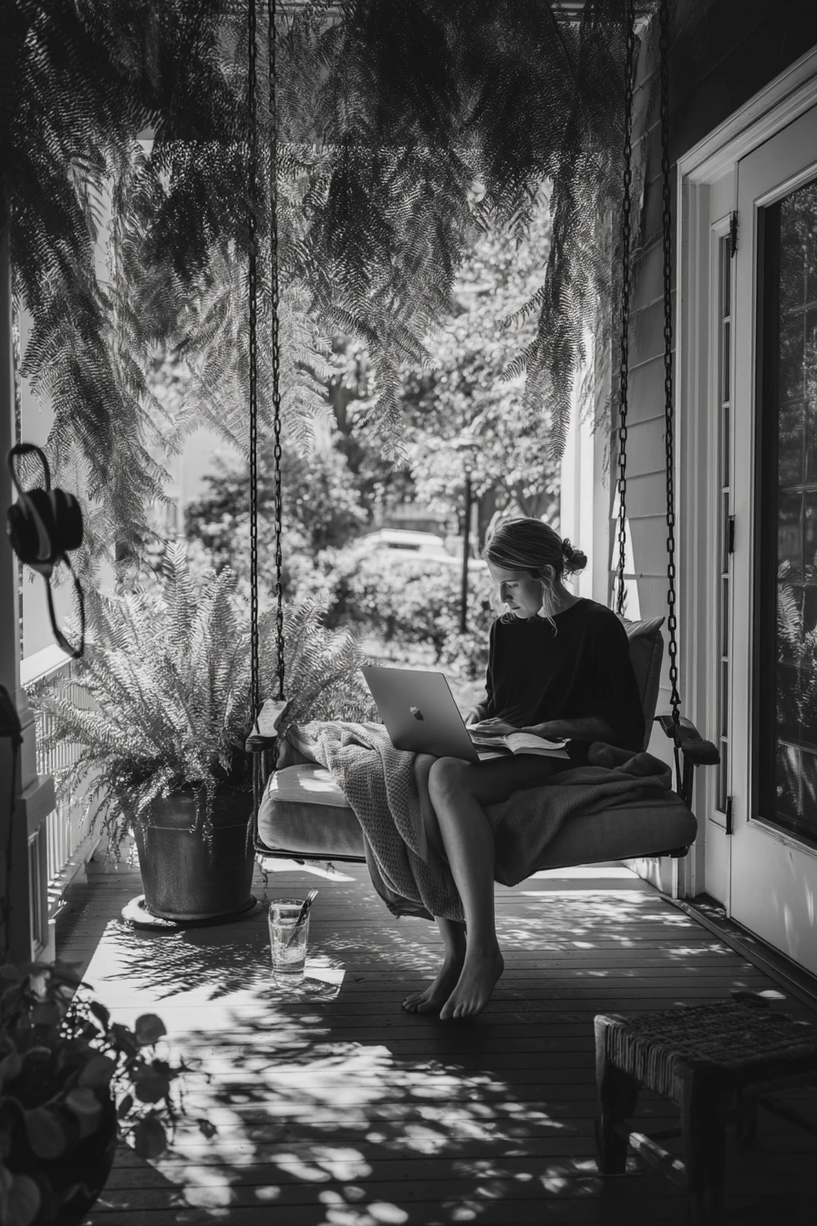 Front Porch Swing for Quiet Work Breaks