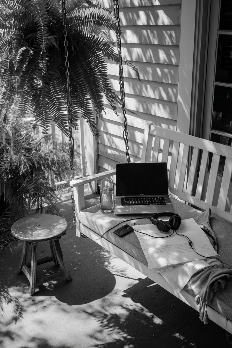 Front Porch Swing for Quiet Work Breaks
