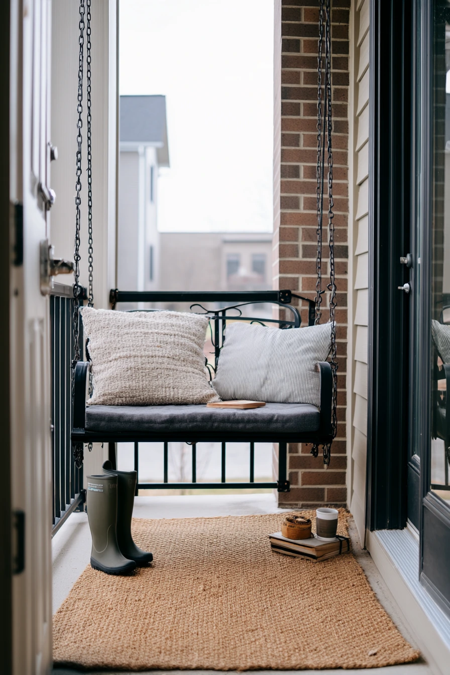 Small Porch Swing for a Narrow Entry