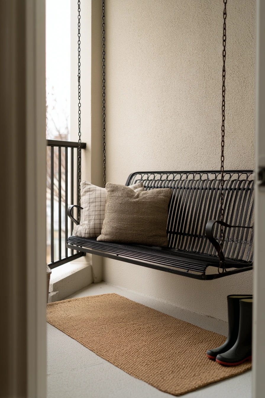 Small Porch Swing for a Narrow Entry