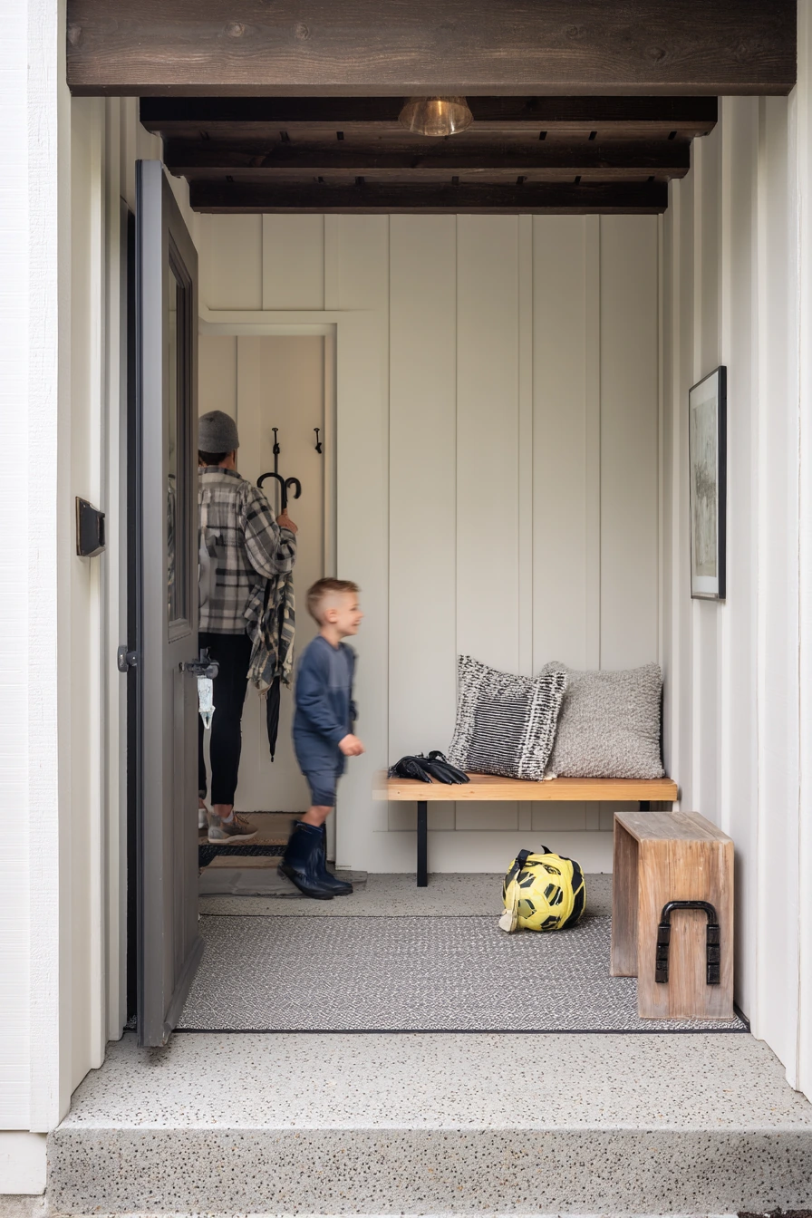 Cozy Rainy Porch with Slip-Resistant Tile