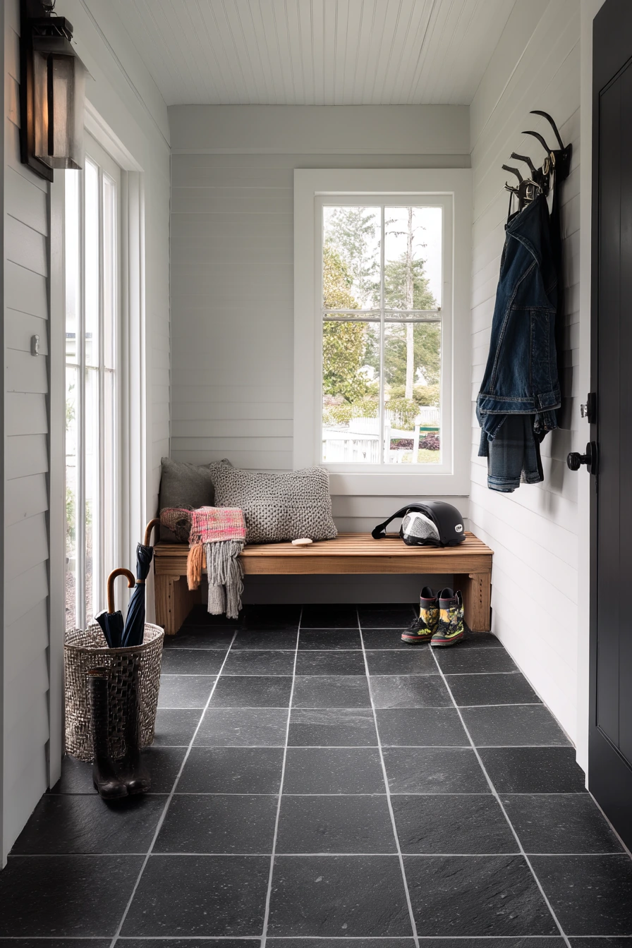 Cozy Rainy Porch with Slip-Resistant Tile