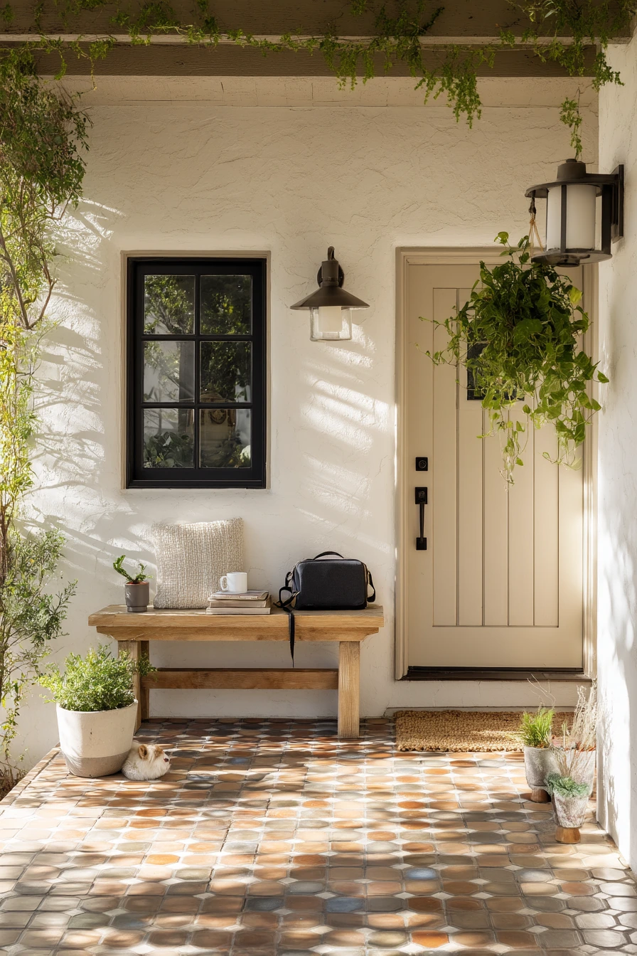 Front Porch Tile Ideas with a Collected, Real-Life Finish