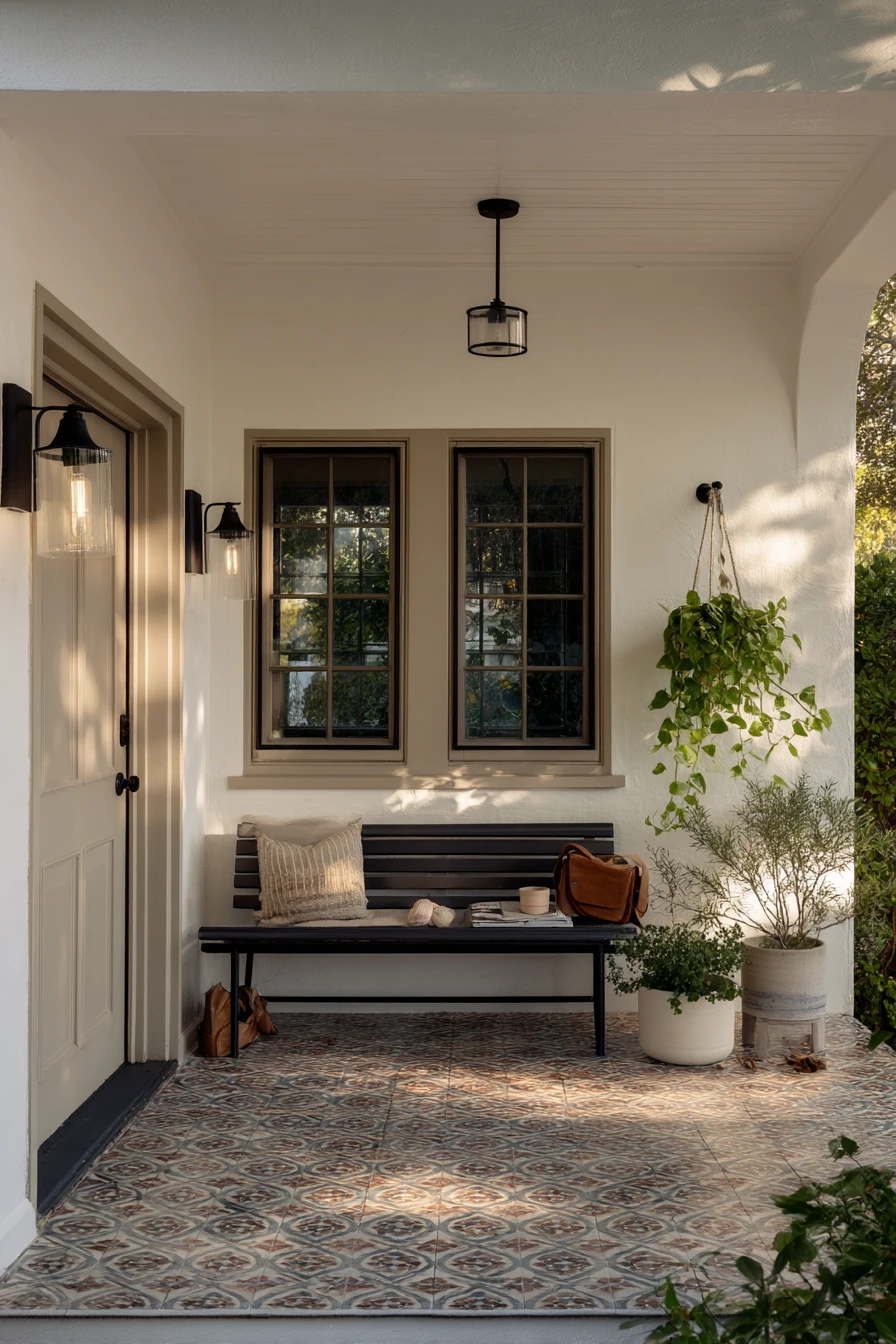 Front Porch Tile Ideas with a Collected, Real-Life Finish