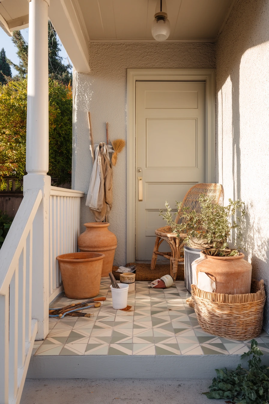 Budget-Friendly Painted Tile Porch Refresh