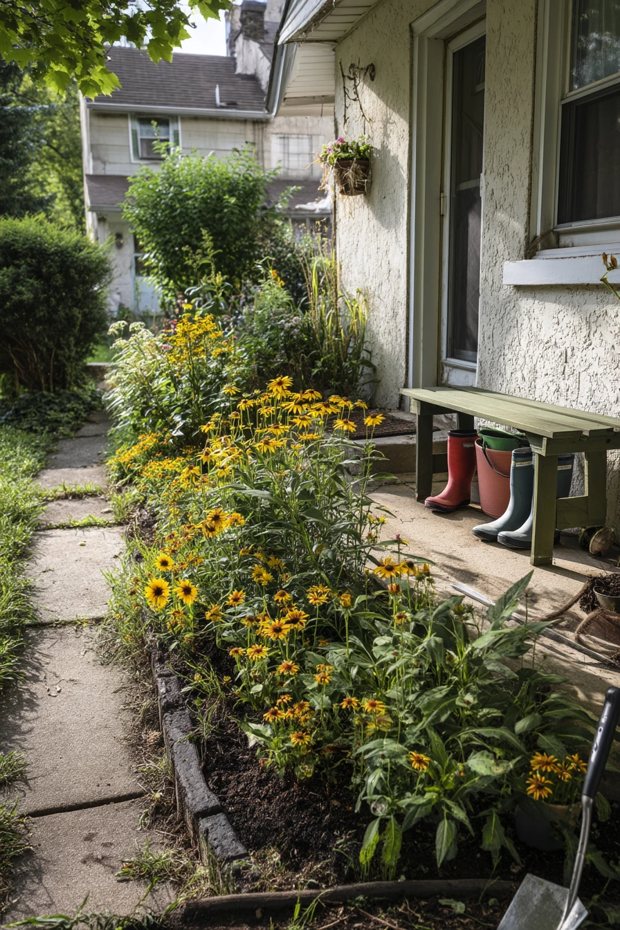 Curb-Appeal Flower Bed Around a Small Porch