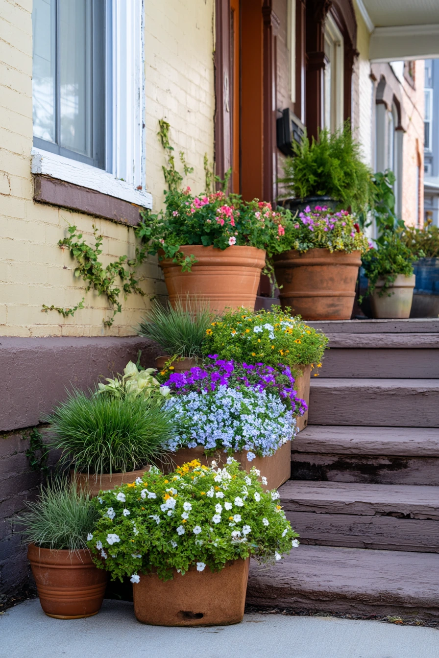 Renter-Friendly Flower Bed Along a Front Walk