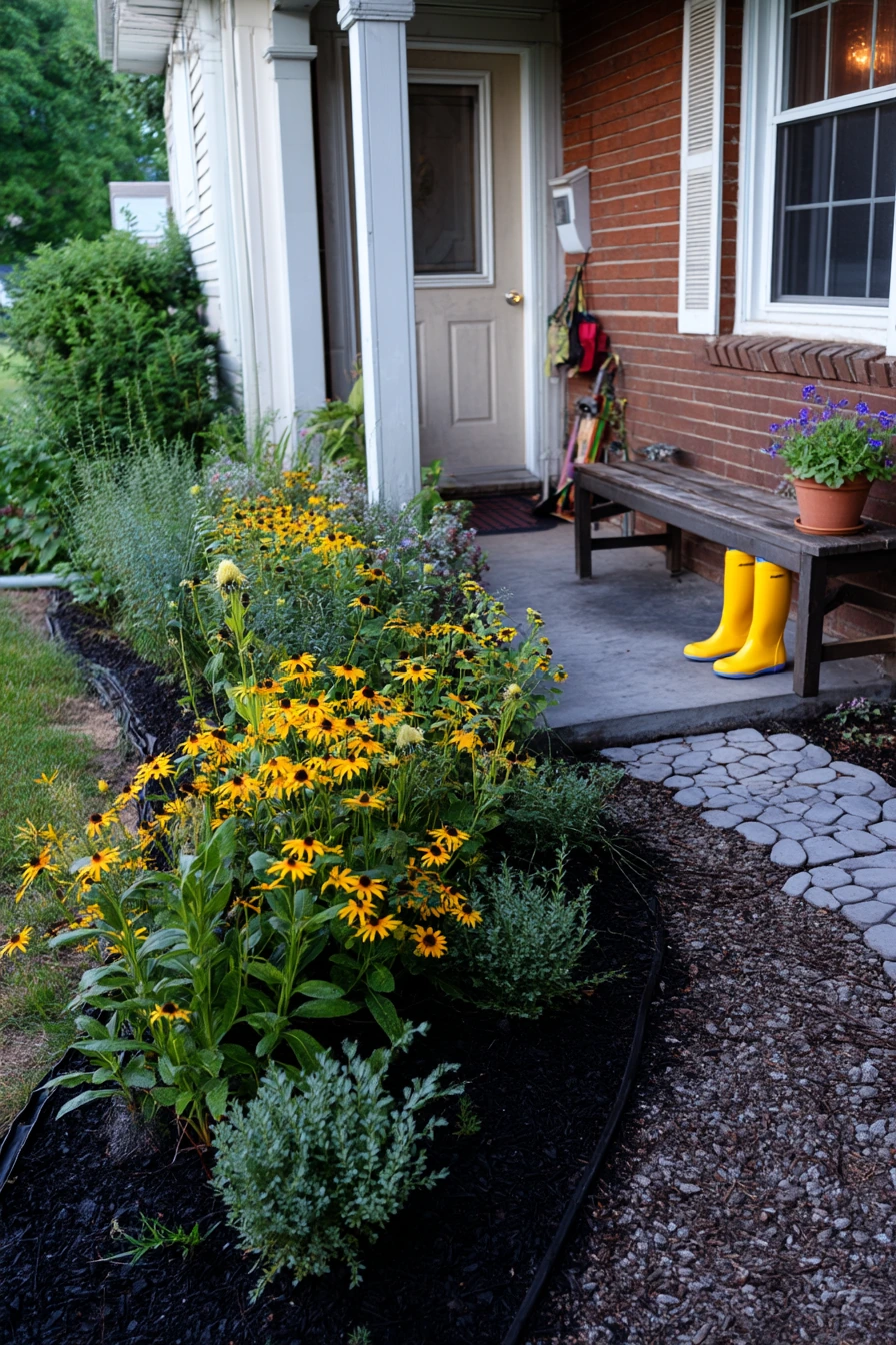 Curb-Appeal Flower Bed Around a Small Porch