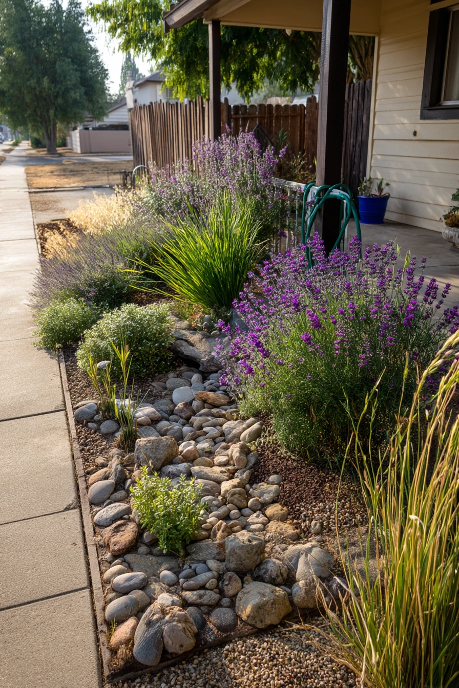 Low-Maintenance Bed for a Busy Corner Lot