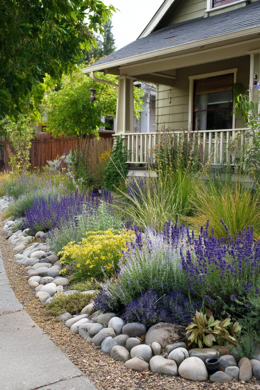 Low-Maintenance Bed for a Busy Corner Lot