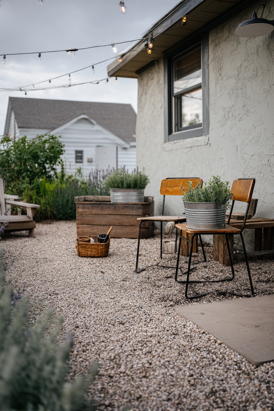Budget Gravel Patio Nook