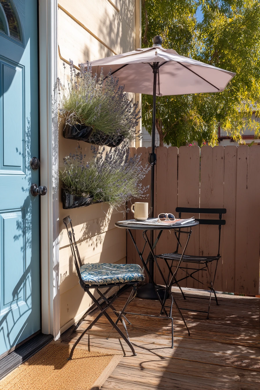 Tiny Entry Patio for Morning Coffee