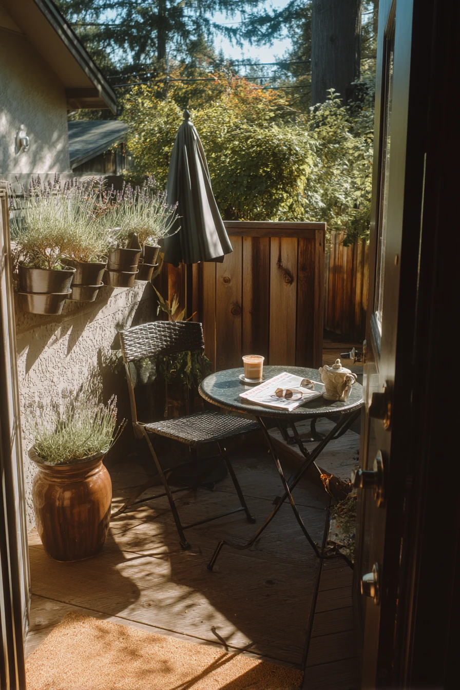 Tiny Entry Patio for Morning Coffee