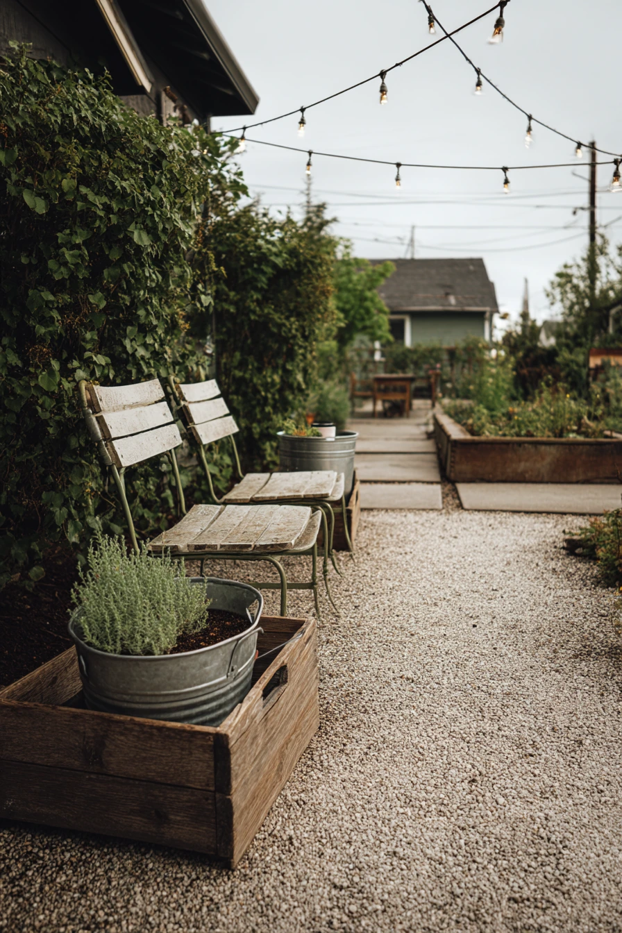 Budget Gravel Patio Nook