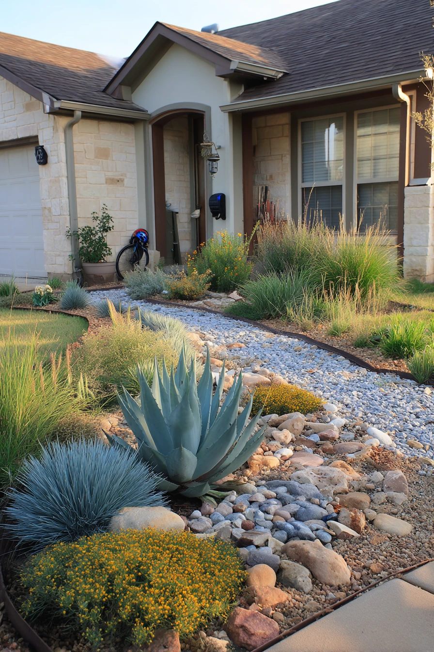 Low-Water Xeriscape Front Bed