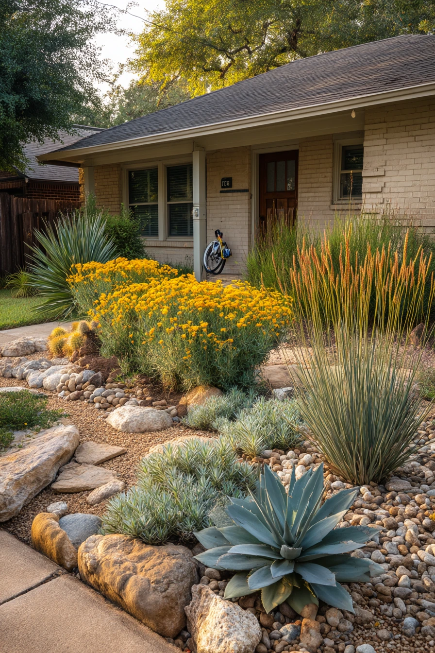 Low-Water Xeriscape Front Bed