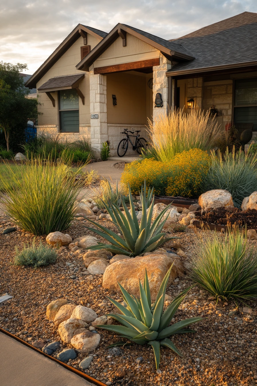 Low-Water Xeriscape Front Bed
