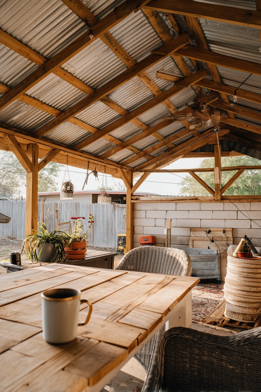 3. Budget-Friendly DIY Gable Patio Roof Makeover