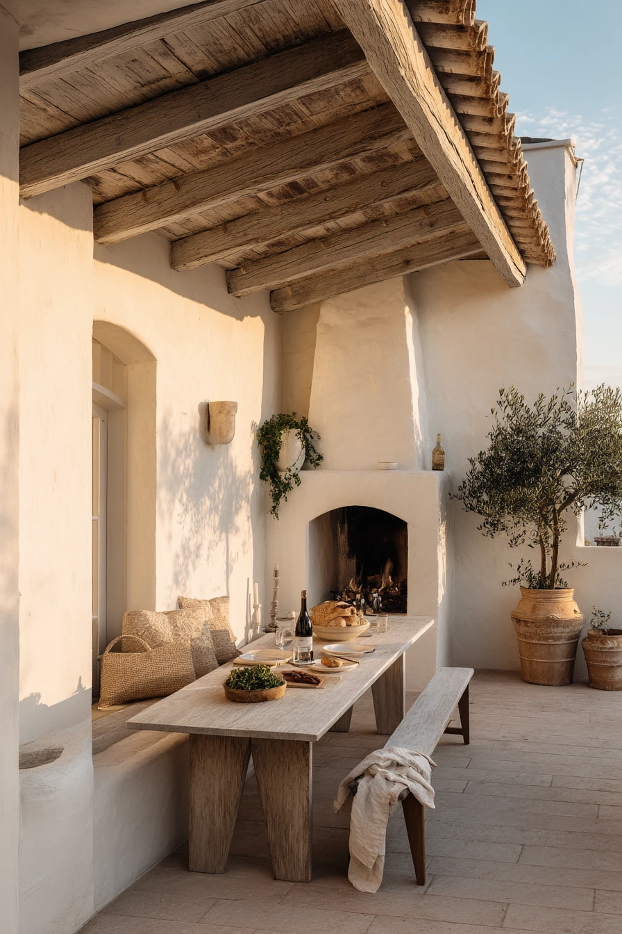 5. Mediterranean Gable Roof Patio for Evening Meals
