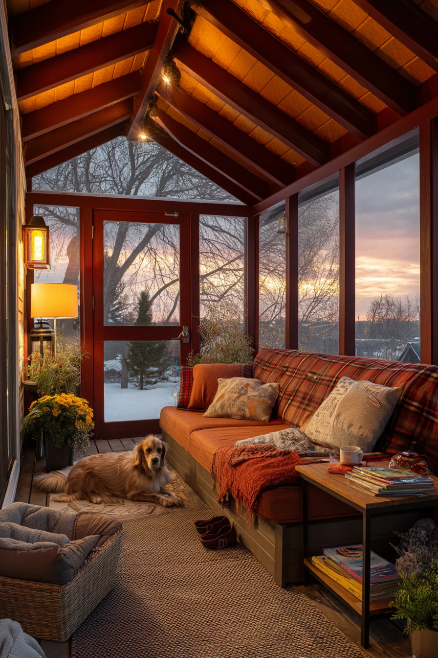 10. Four-Season Gable Roof Patio for All-Weather Living