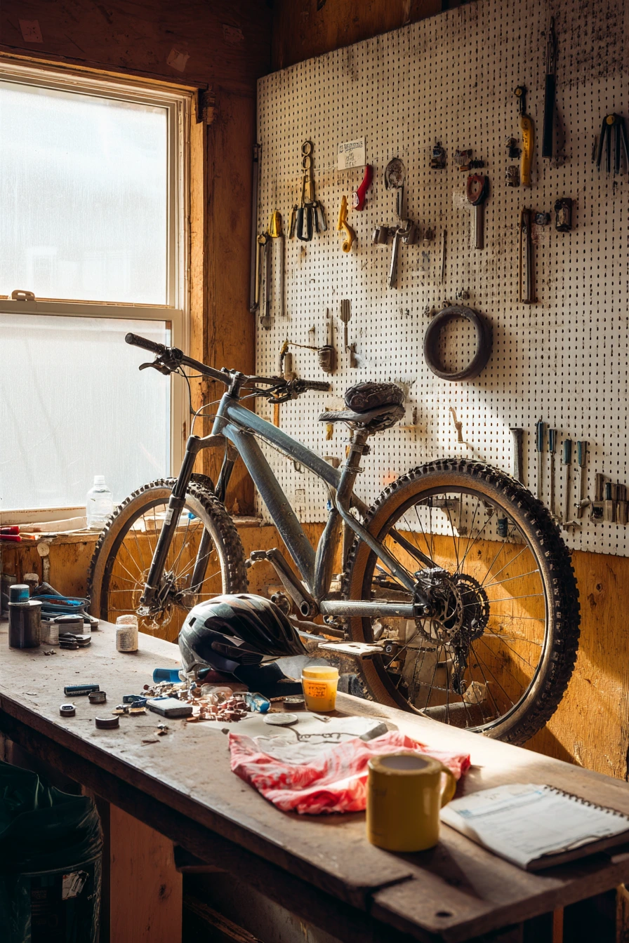 DIY Pegboard Tool-and-Bike Corner
