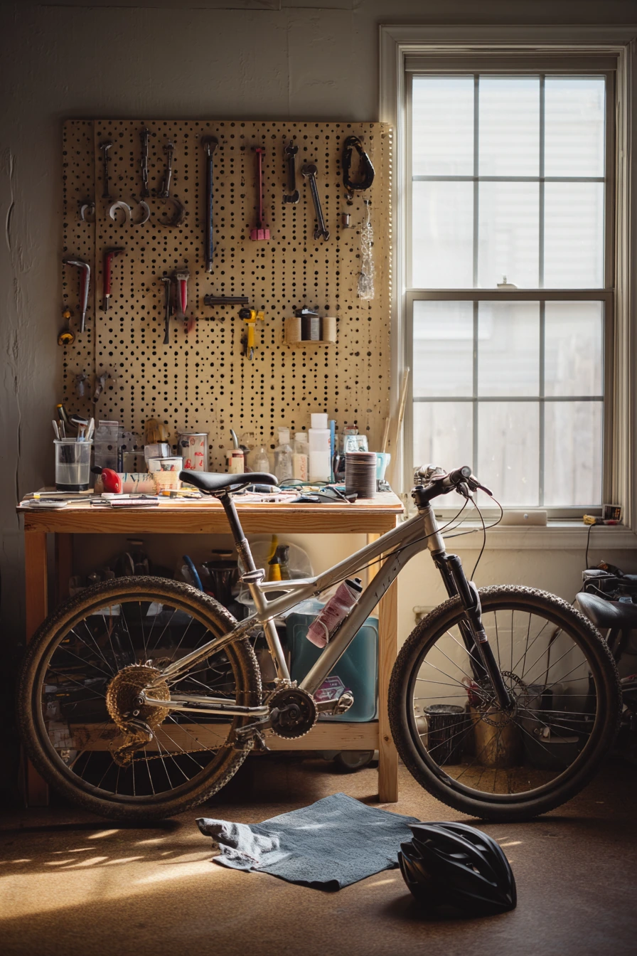 DIY Pegboard Tool-and-Bike Corner