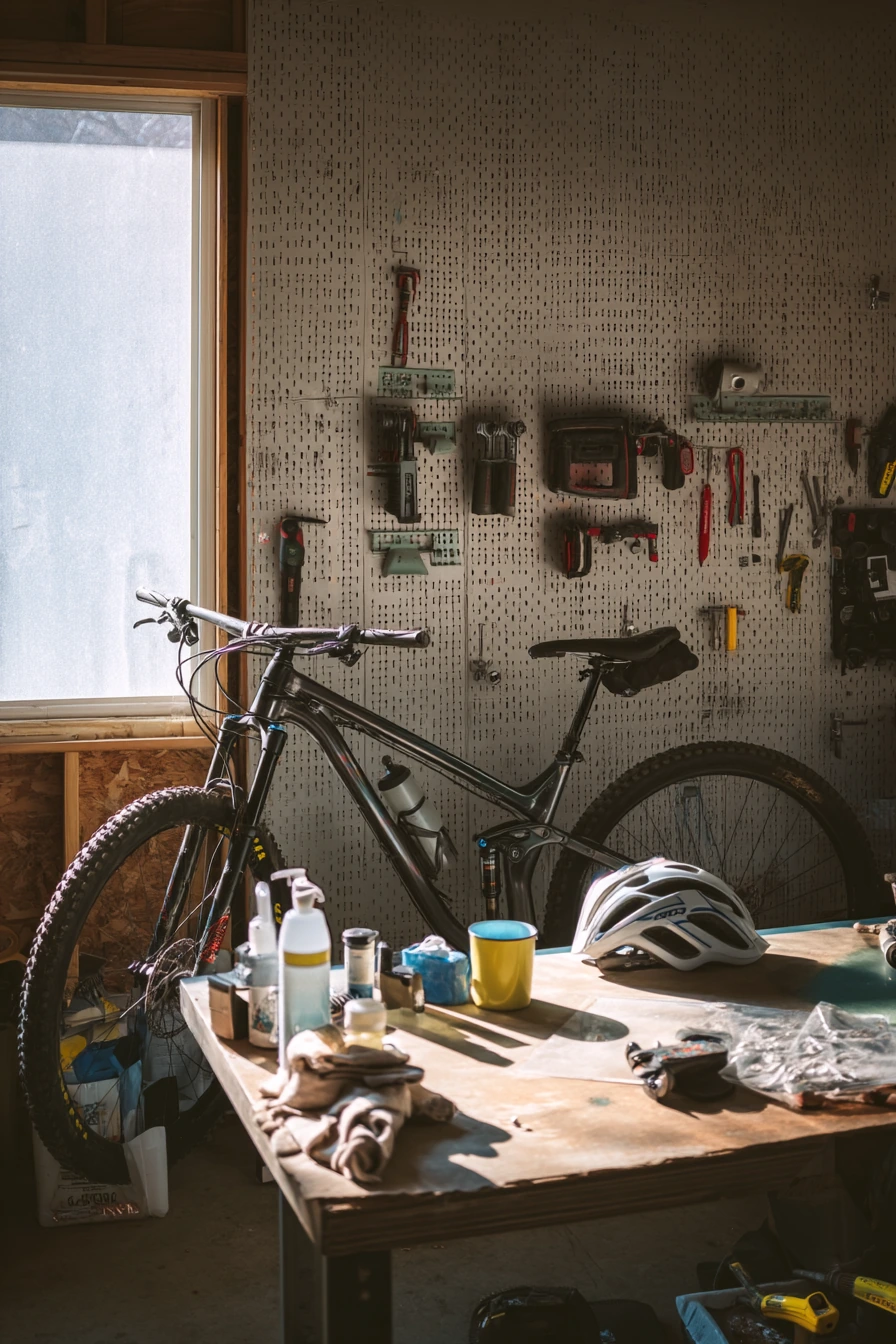 DIY Pegboard Tool-and-Bike Corner