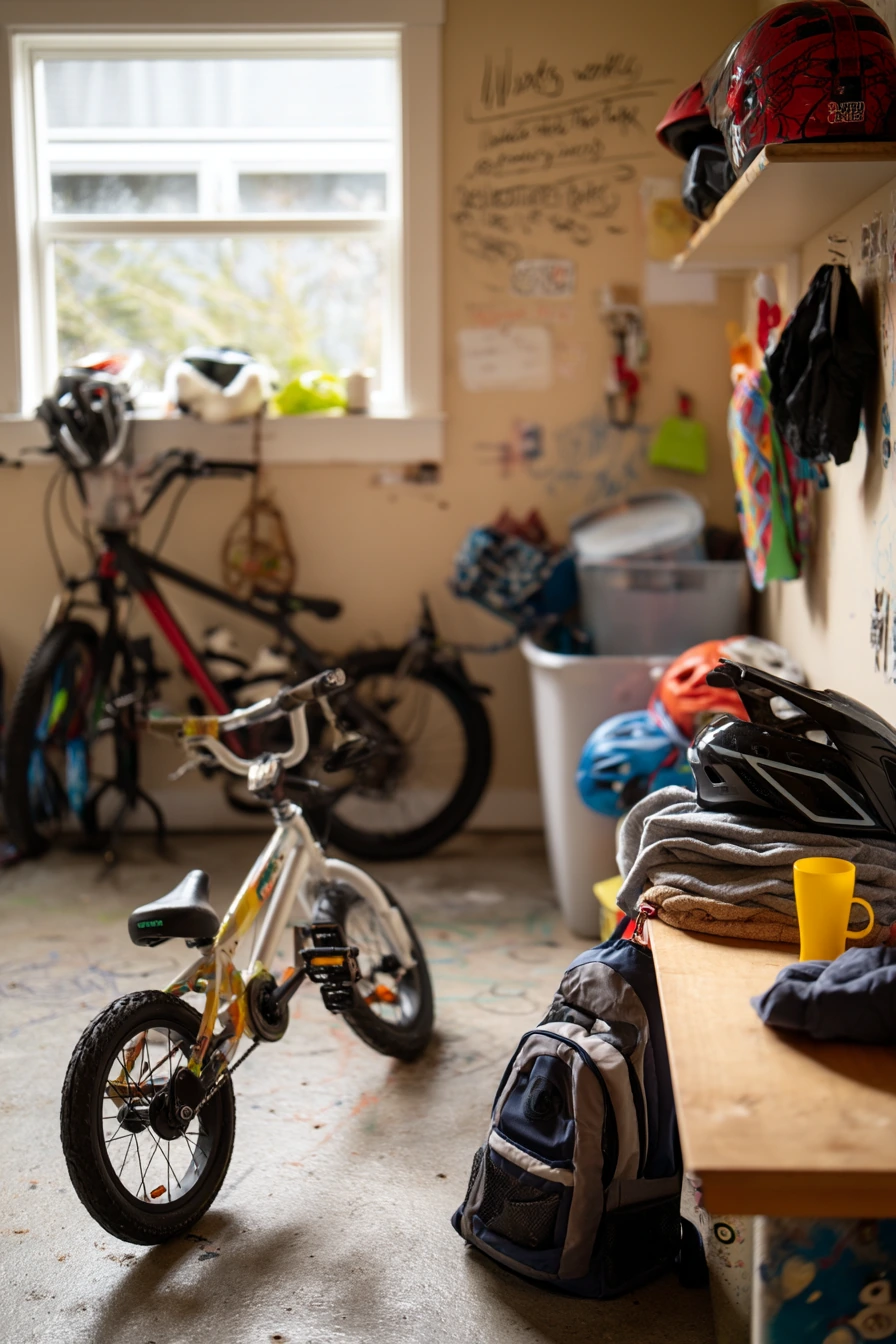 Family Garage With Kids' Bike Corner