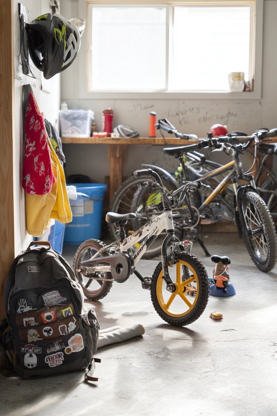 Family Garage With Kids' Bike Corner
