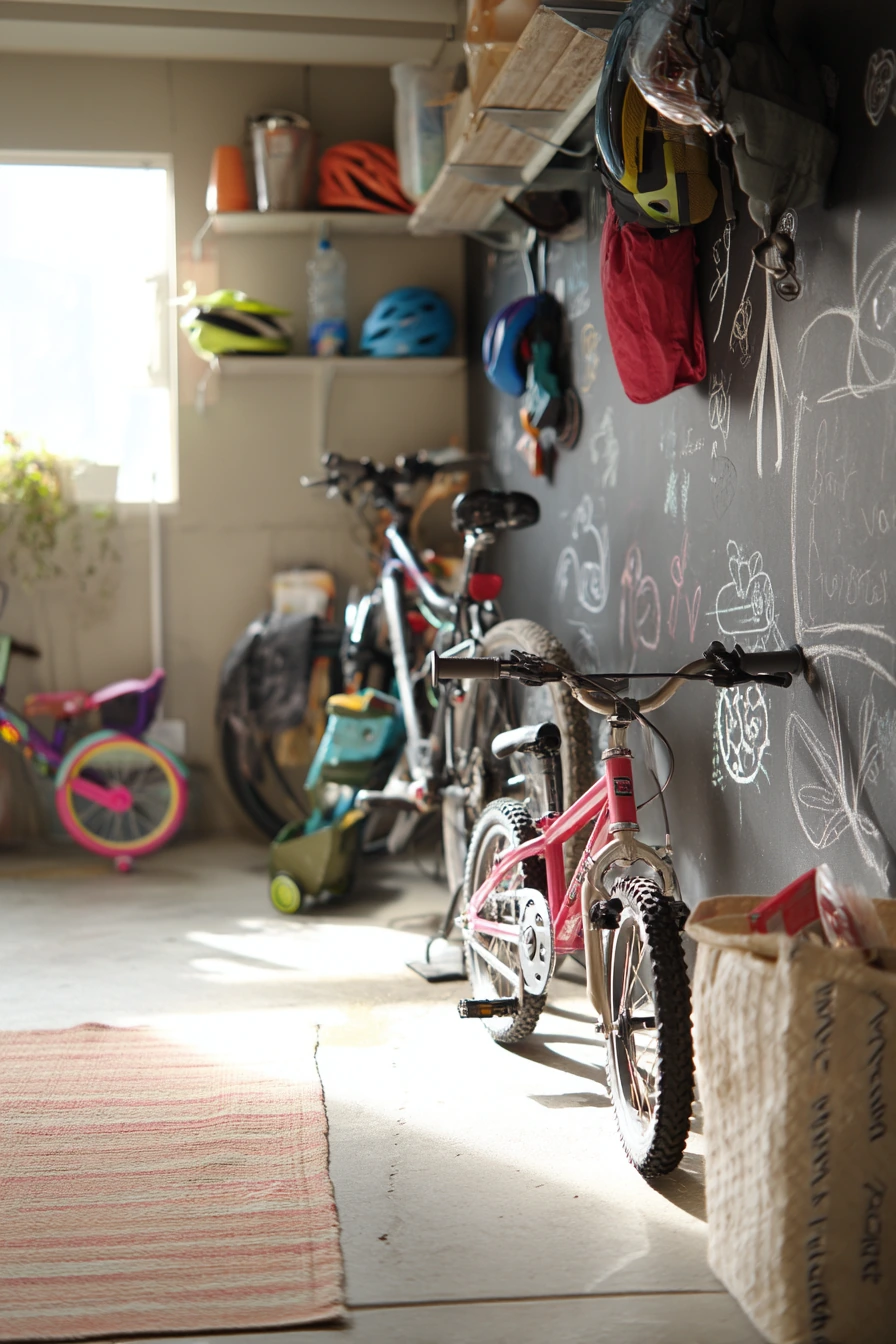 Family Garage With Kids' Bike Corner
