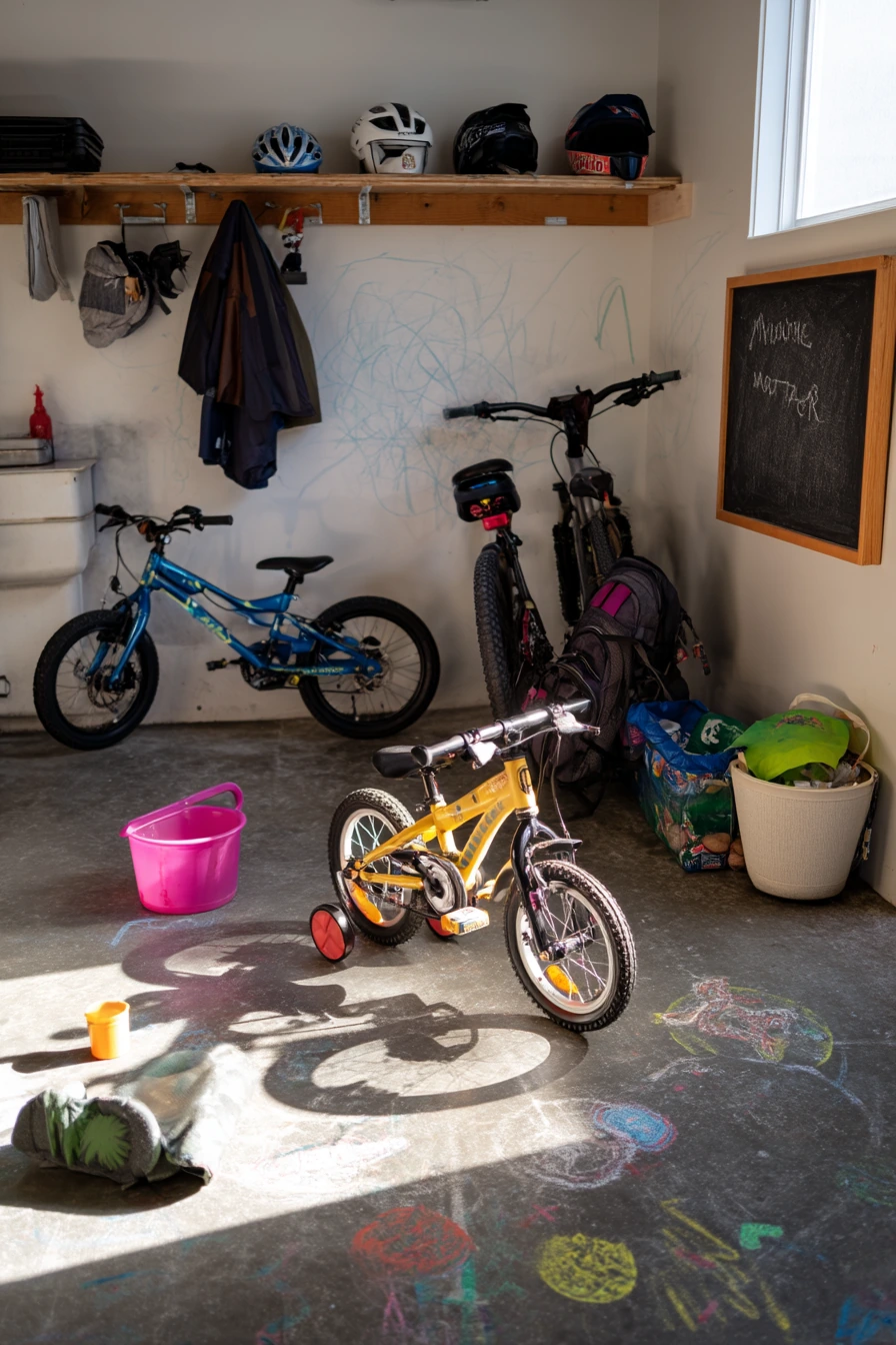Family Garage With Kids' Bike Corner
