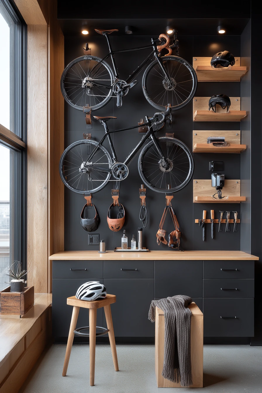 Premium Organized Bike Wall System
