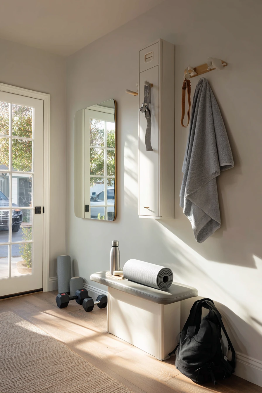 Workout Studio with Storage Wall