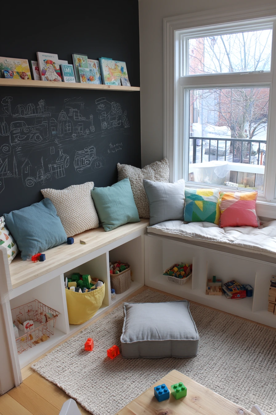 Playroom with Hidden Storage