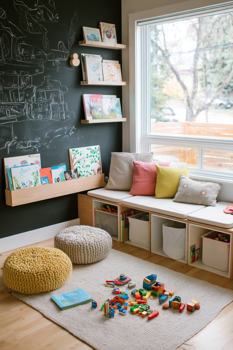 Playroom with Hidden Storage