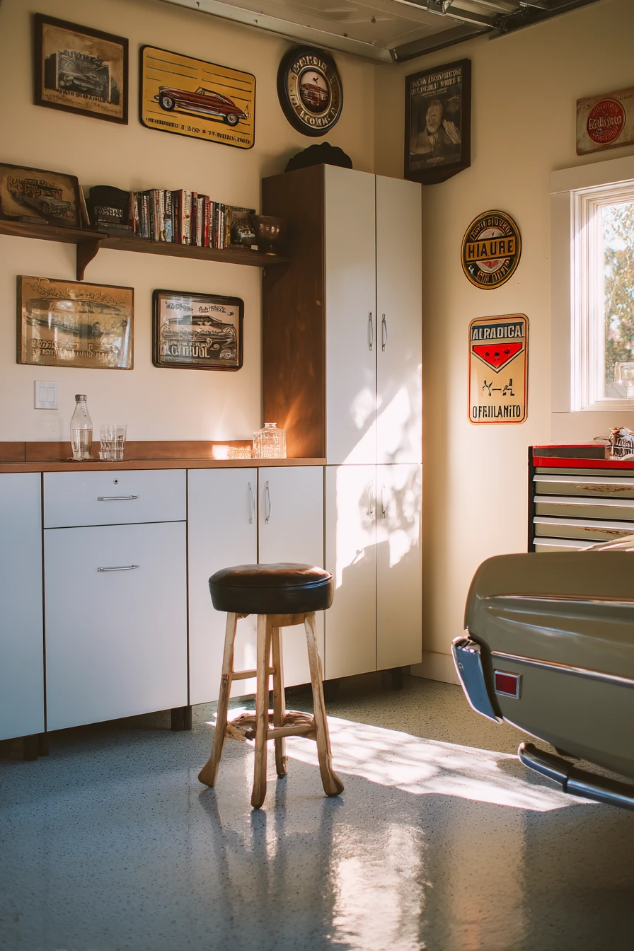 Vintage Car Enthusiast Garage Decor