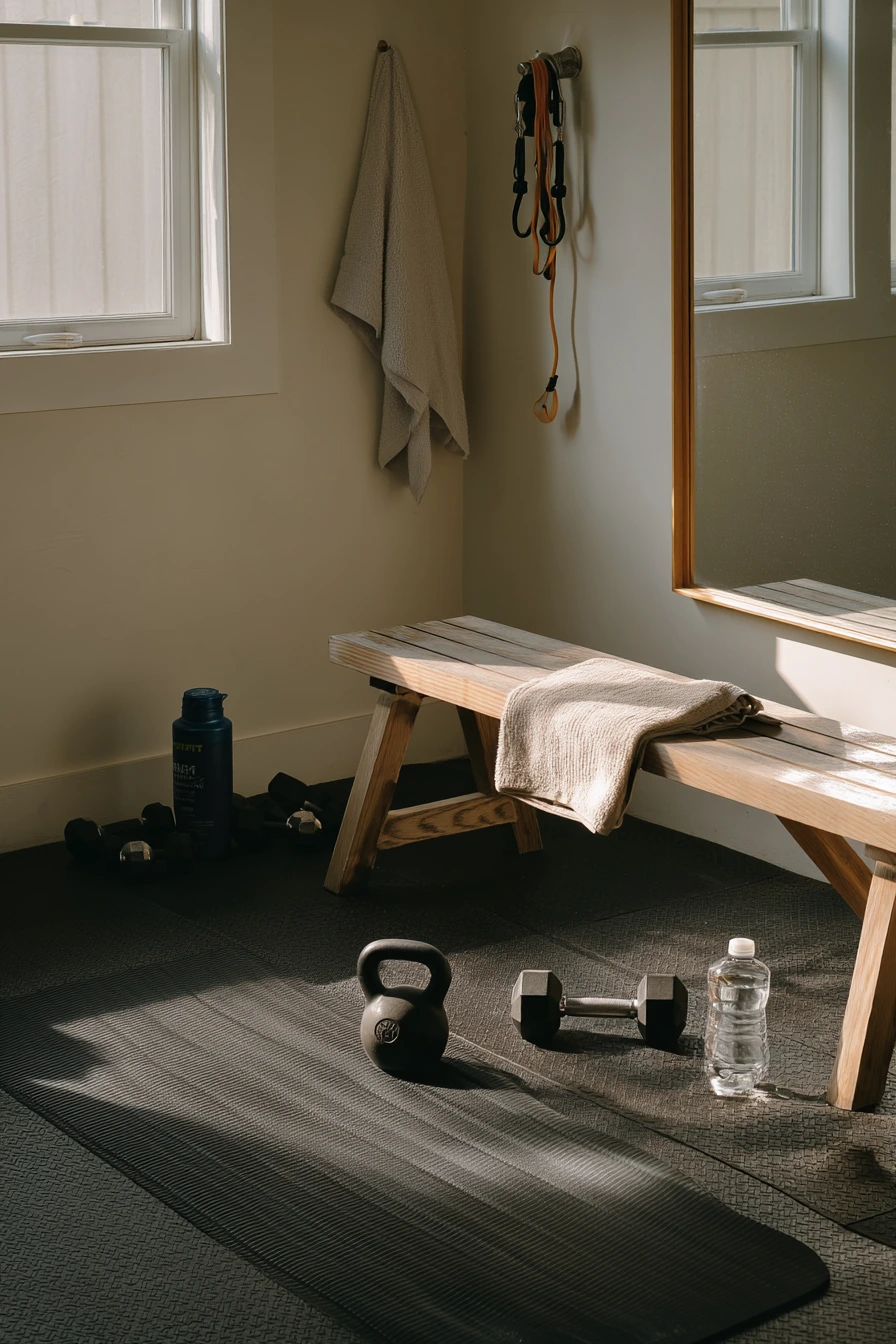 Gym Corner in the Garage