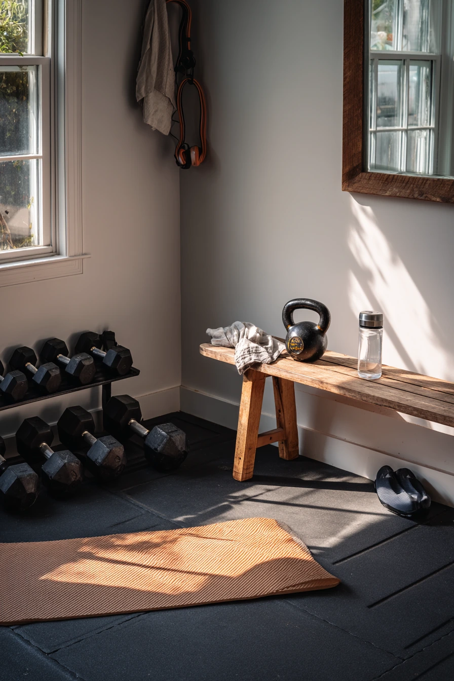 Gym Corner in the Garage