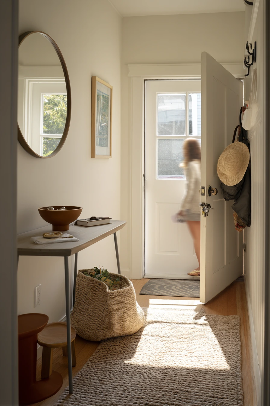 Small Entry Nook with Garage Door View
