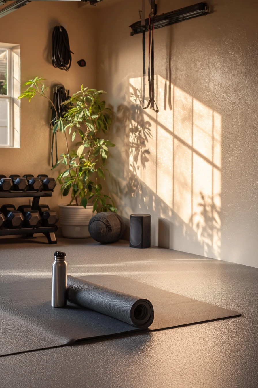 Polyaspartic Floor in a Home Gym Garage