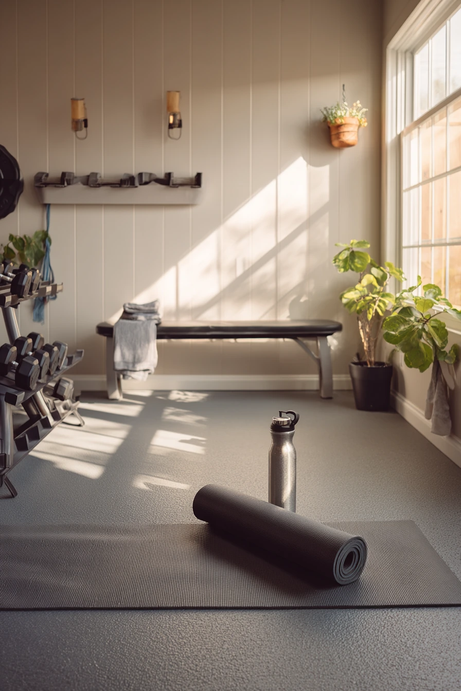 Polyaspartic Floor in a Home Gym Garage