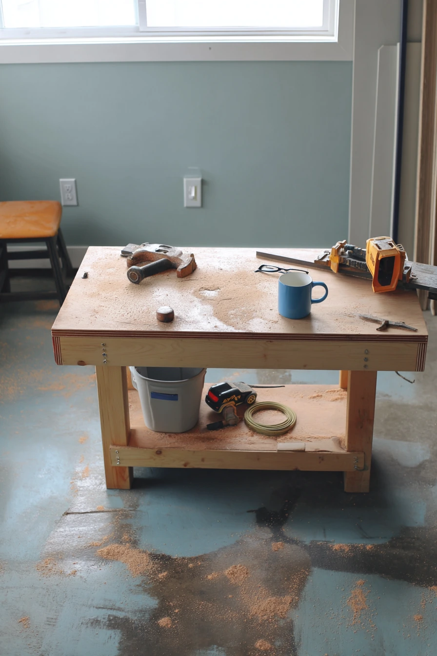 Budget-Friendly Painted Concrete Workshop