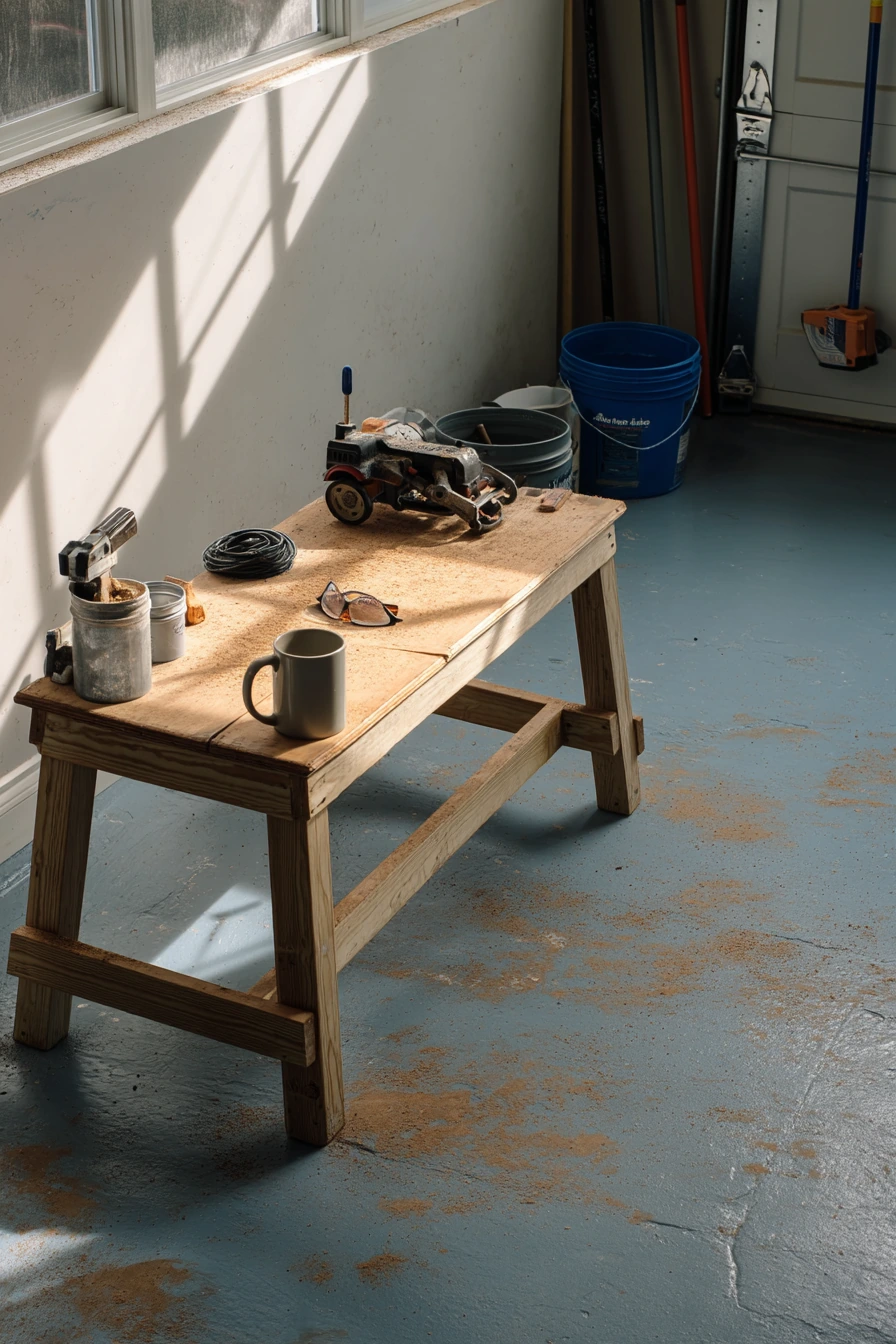 Budget-Friendly Painted Concrete Workshop