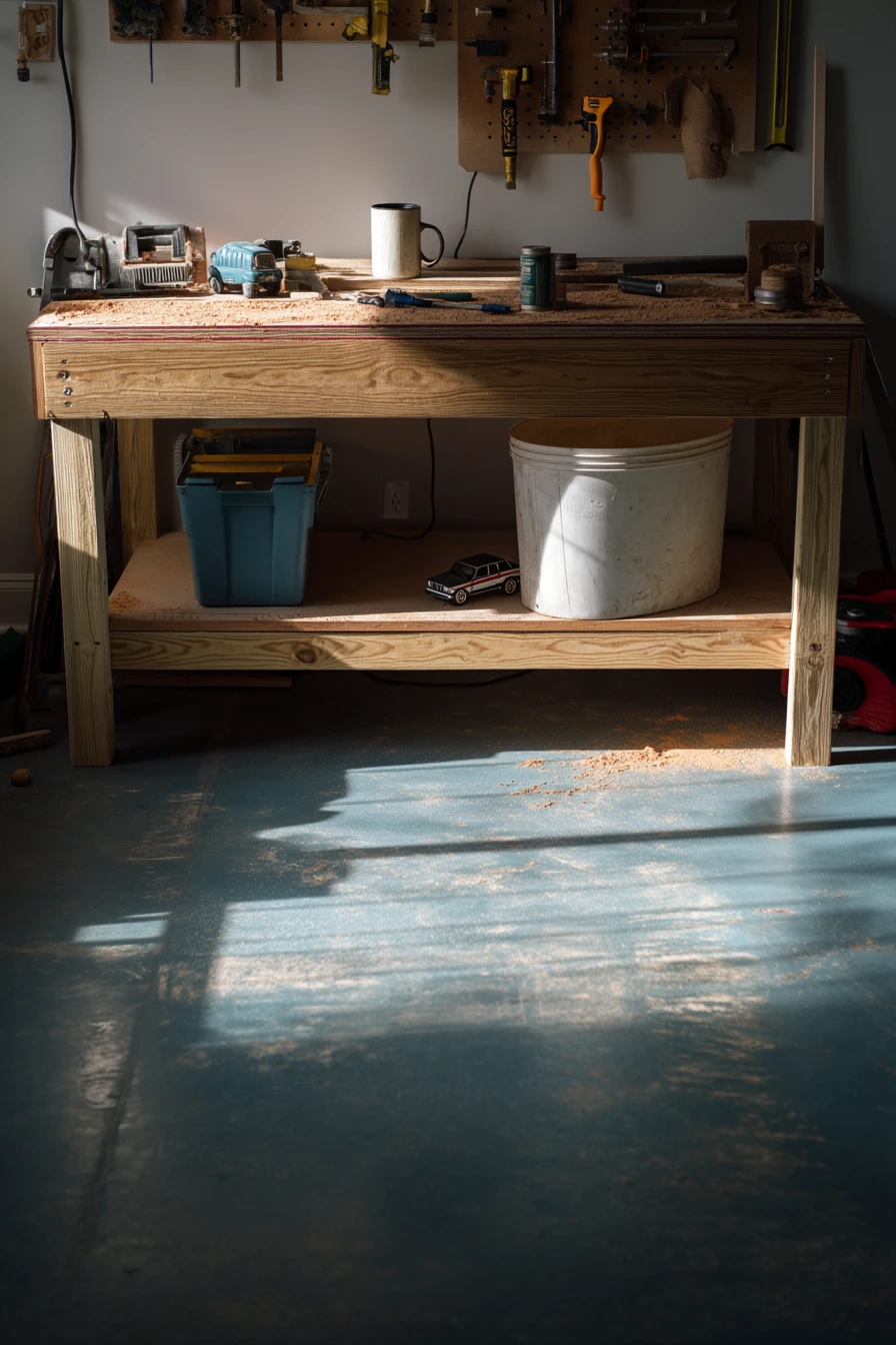 Budget-Friendly Painted Concrete Workshop