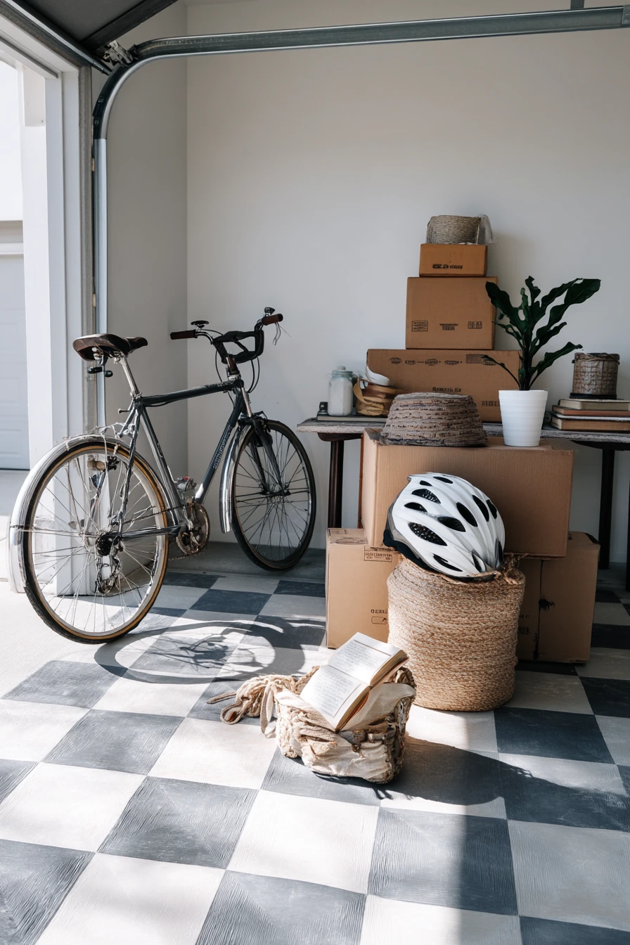 Checkerboard Peel-and-Stick for a Renter Garage